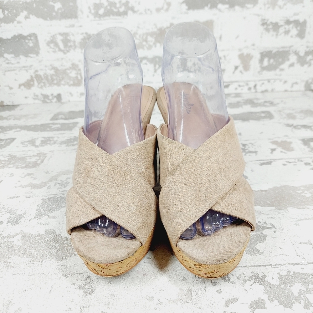 Charles By Charles David Latrisa Tan Wedge Heel Slide Sandals C29 - Picture 3 of 13